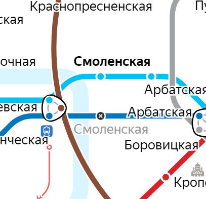 Метро смоленская на карте